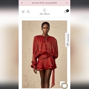 Miss ROSIER Elegant Red Satin Dress